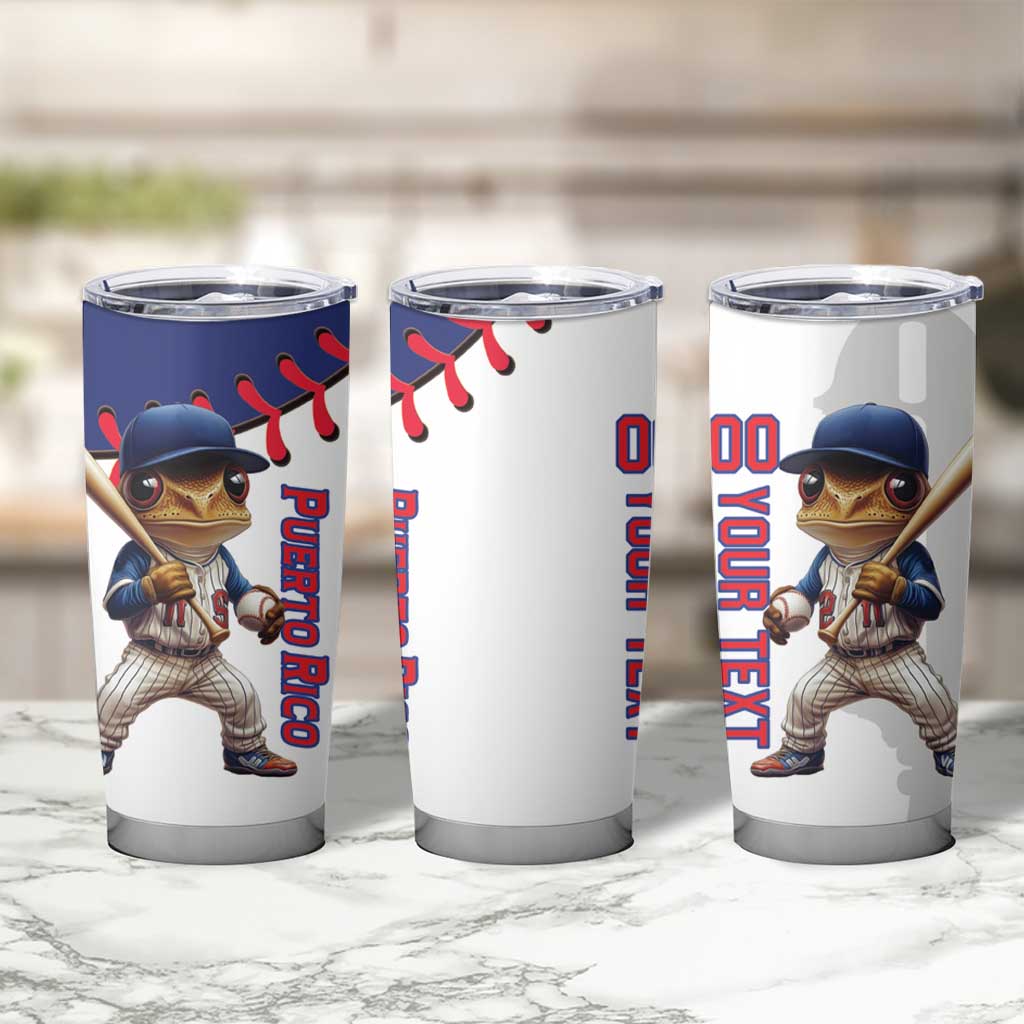 Custom Baseball Puerto Rico Tumbler Cup Coqui Mascot - Dynamic Style - Wonder Print Shop