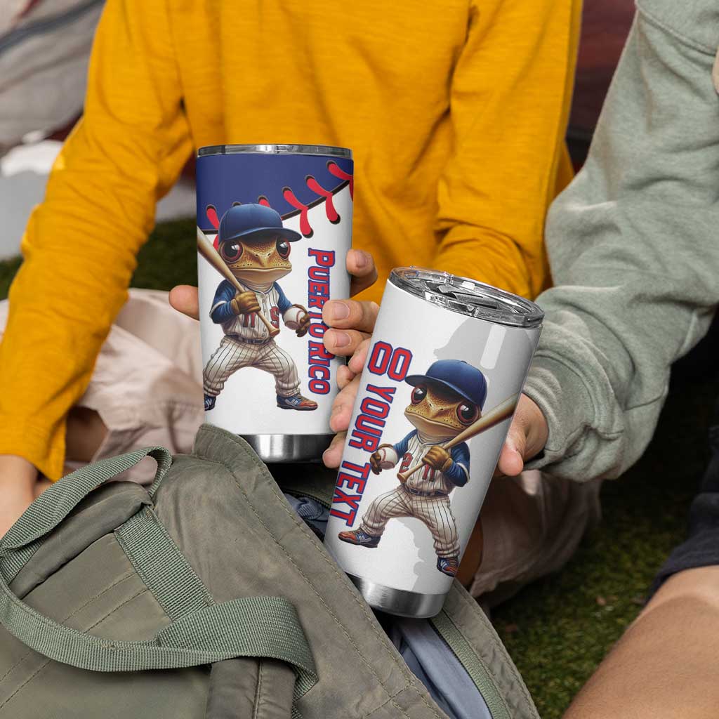 Custom Baseball Puerto Rico Tumbler Cup Coqui Mascot - Dynamic Style - Wonder Print Shop