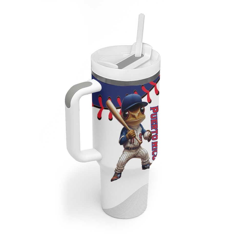 Custom Baseball Puerto Rico Tumbler With Handle Coqui Mascot - Dynamic Style - Wonder Print Shop