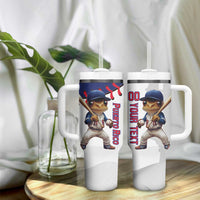 Custom Baseball Puerto Rico Tumbler With Handle Coqui Mascot - Dynamic Style - Wonder Print Shop