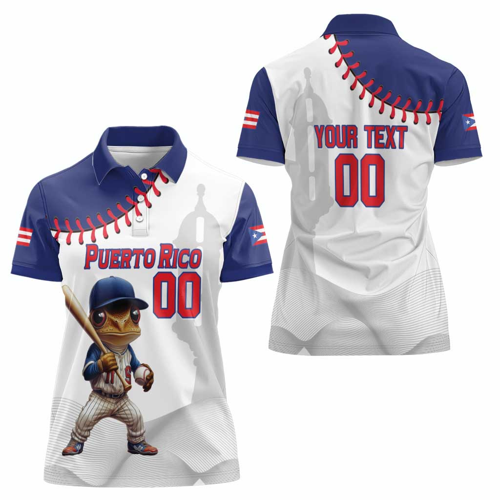 Custom Baseball Puerto Rico Women Polo Shirt Coqui Mascot - Dynamic Style - Wonder Print Shop