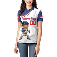 Custom Baseball Puerto Rico Women Polo Shirt Coqui Mascot - Dynamic Style - Wonder Print Shop