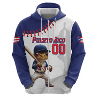 Custom Baseball Puerto Rico Zip Hoodie Coqui Mascot - Dynamic Style - Wonder Print Shop