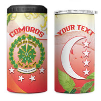 Personalized Comoros 4 in 1 Can Cooler Tumbler Coat Of Arms Mix Ylang Ylang Flower - Wonder Print Shop