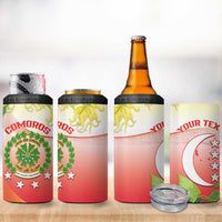 Personalized Comoros 4 in 1 Can Cooler Tumbler Coat Of Arms Mix Ylang Ylang Flower - Wonder Print Shop