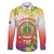 Personalized Comoros Family Matching Off The Shoulder Long Sleeve Dress and Hawaiian Shirt Coat Of Arms Mix Ylang Ylang Flower - Wonder Print Shop