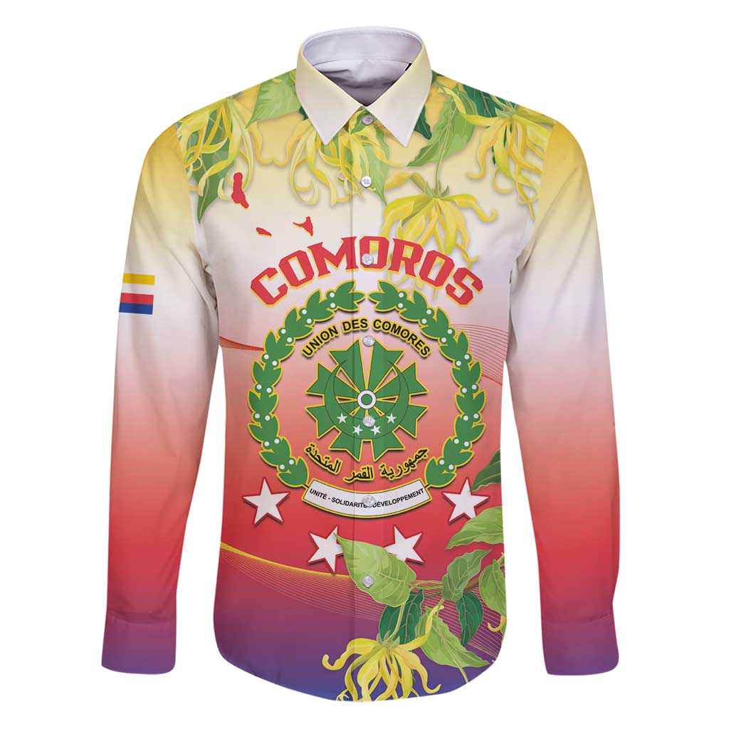 Personalized Comoros Family Matching Puletasi and Hawaiian Shirt Coat Of Arms Mix Ylang Ylang Flower - Wonder Print Shop