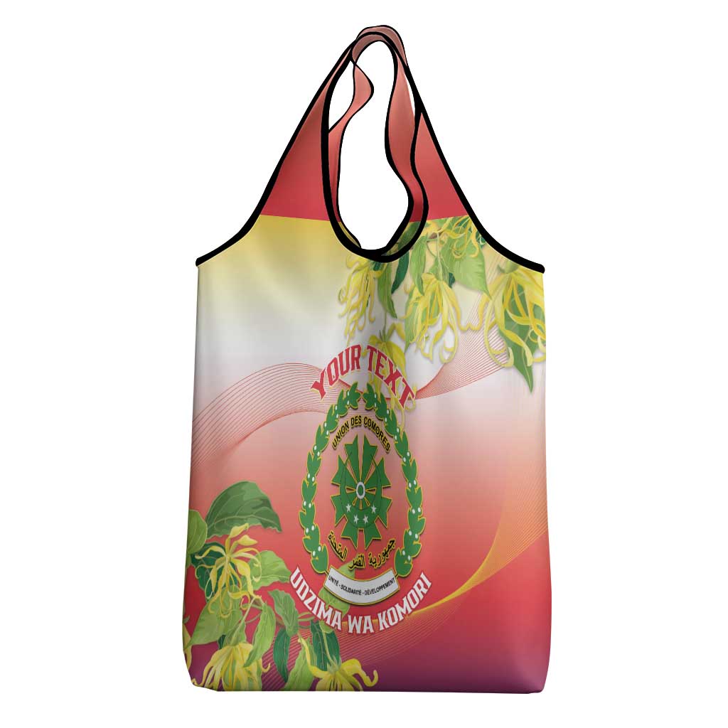 Personalized Comoros Grocery Bag Coat Of Arms Mix Ylang Ylang Flower