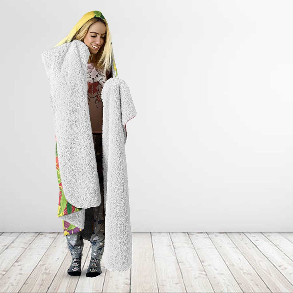 Personalized Comoros Hooded Blanket Coat Of Arms Mix Ylang Ylang Flower