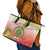 Personalized Comoros Leather Tote Bag Coat Of Arms Mix Ylang Ylang Flower - Wonder Print Shop