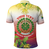 Personalized Comoros Polo Shirt Coat Of Arms Mix Ylang Ylang Flower - Wonder Print Shop