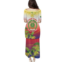 Personalized Comoros Puletasi Coat Of Arms Mix Ylang Ylang Flower - Wonder Print Shop