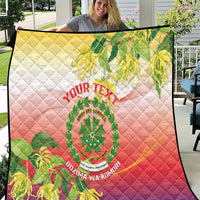 Personalized Comoros Quilt Coat Of Arms Mix Ylang Ylang Flower - Wonder Print Shop