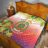 Personalized Comoros Quilt Coat Of Arms Mix Ylang Ylang Flower - Wonder Print Shop