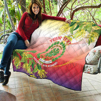 Personalized Comoros Quilt Coat Of Arms Mix Ylang Ylang Flower - Wonder Print Shop