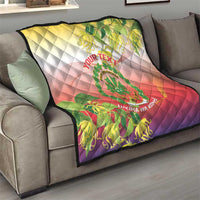 Personalized Comoros Quilt Coat Of Arms Mix Ylang Ylang Flower - Wonder Print Shop