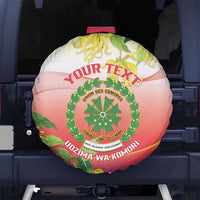 Personalized Comoros Spare Tire Cover Coat Of Arms Mix Ylang Ylang Flower - Wonder Print Shop