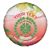 Personalized Comoros Spare Tire Cover Coat Of Arms Mix Ylang Ylang Flower - Wonder Print Shop