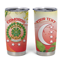 Personalized Comoros Tumbler Cup Coat Of Arms Mix Ylang Ylang Flower - Wonder Print Shop