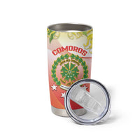 Personalized Comoros Tumbler Cup Coat Of Arms Mix Ylang Ylang Flower - Wonder Print Shop