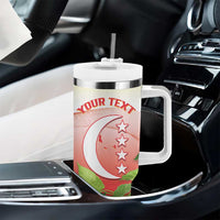 Personalized Comoros Tumbler With Handle Coat Of Arms Mix Ylang Ylang Flower - Wonder Print Shop