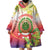 Personalized Comoros Wearable Blanket Hoodie Coat Of Arms Mix Ylang Ylang Flower - Wonder Print Shop