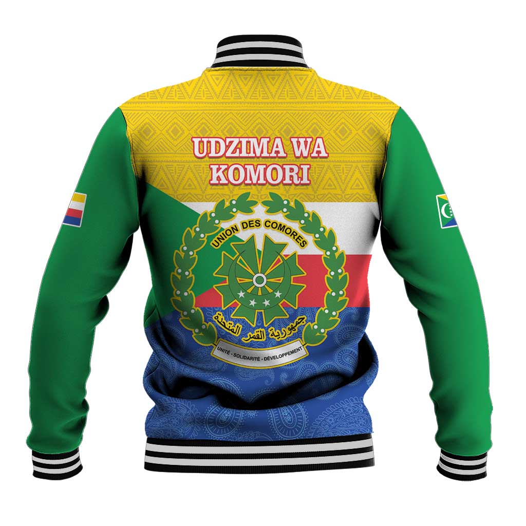 Comoros Is In My DNA Baseball Jacket Udzima wa Komori - African Paisley Pattern - Wonder Print Shop