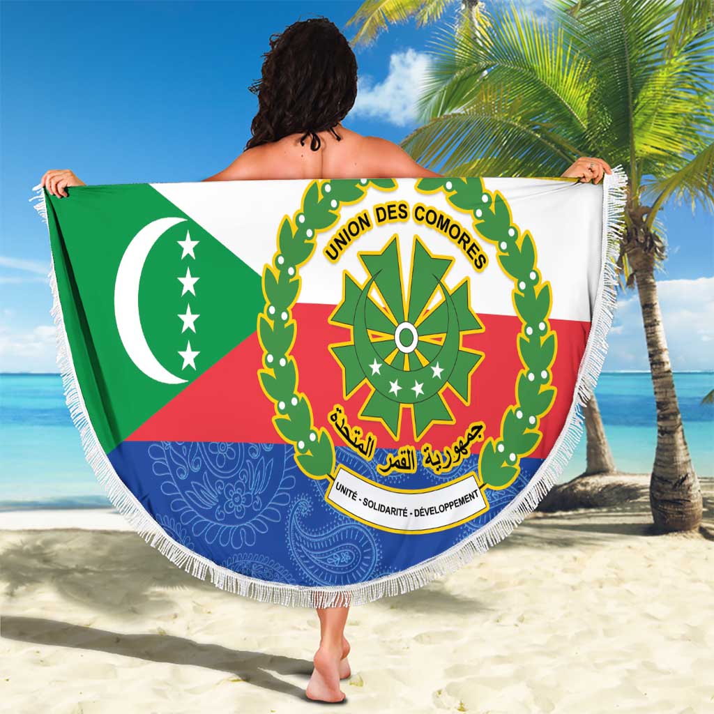 Comoros Is In My DNA Beach Blanket Udzima wa Komori - African Paisley Pattern - Wonder Print Shop