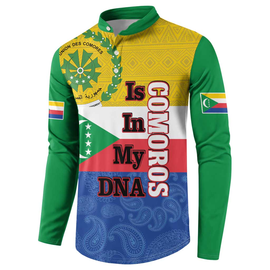 Comoros Is In My DNA Button Sweatshirt Udzima wa Komori - African Paisley Pattern - Wonder Print Shop