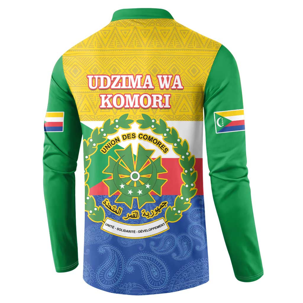 Comoros Is In My DNA Button Sweatshirt Udzima wa Komori - African Paisley Pattern - Wonder Print Shop