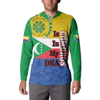 Comoros Is In My DNA Button Sweatshirt Udzima wa Komori - African Paisley Pattern - Wonder Print Shop