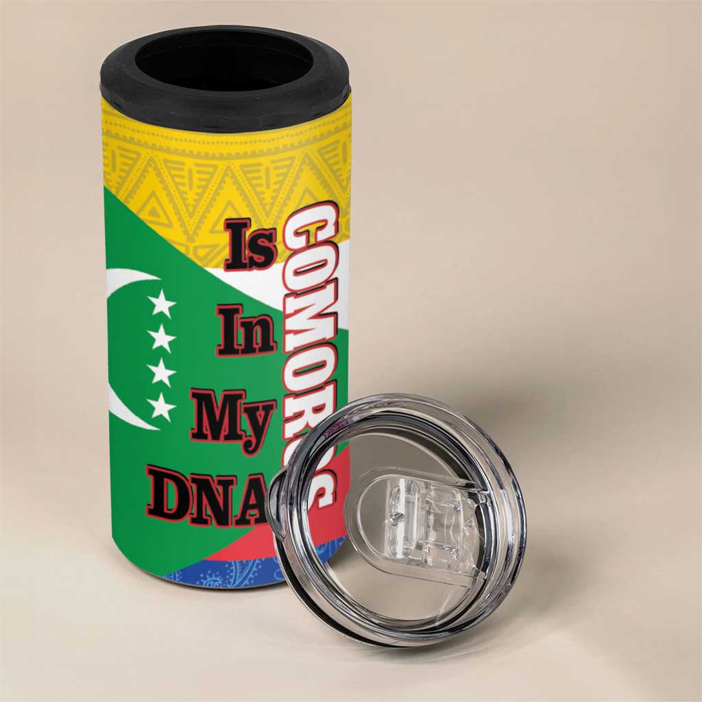 Comoros Is In My DNA 4 in 1 Can Cooler Tumbler Udzima wa Komori - African Paisley Pattern - Wonder Print Shop