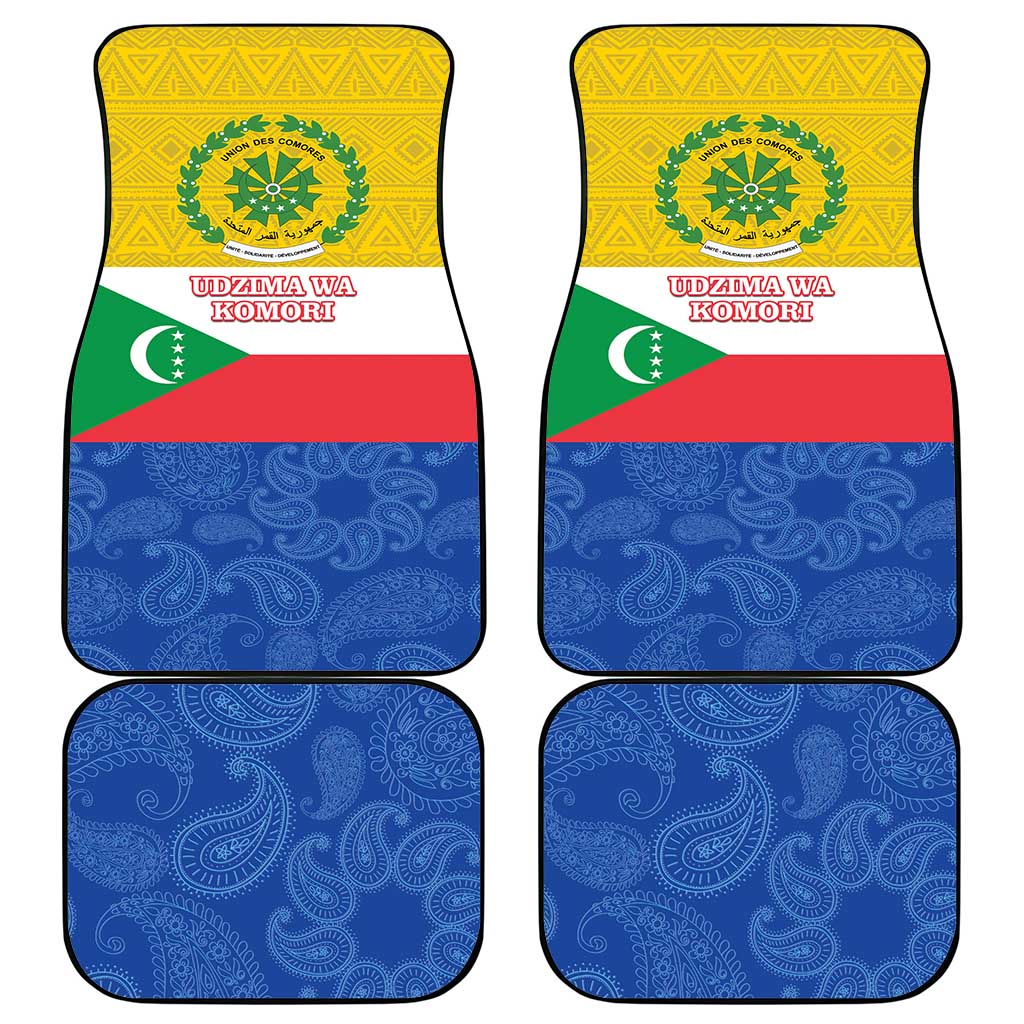 Comoros Is In My DNA Car Mats Udzima wa Komori - African Paisley Pattern - Wonder Print Shop