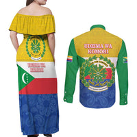 Comoros Is In My DNA Couples Matching Off Shoulder Maxi Dress and Long Sleeve Button Shirt Udzima wa Komori - African Paisley Pattern - Wonder Print Shop
