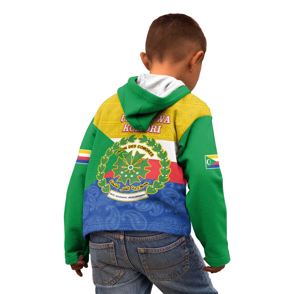 Comoros Is In My DNA Kid Hoodie Udzima wa Komori - African Paisley Pattern - Wonder Print Shop