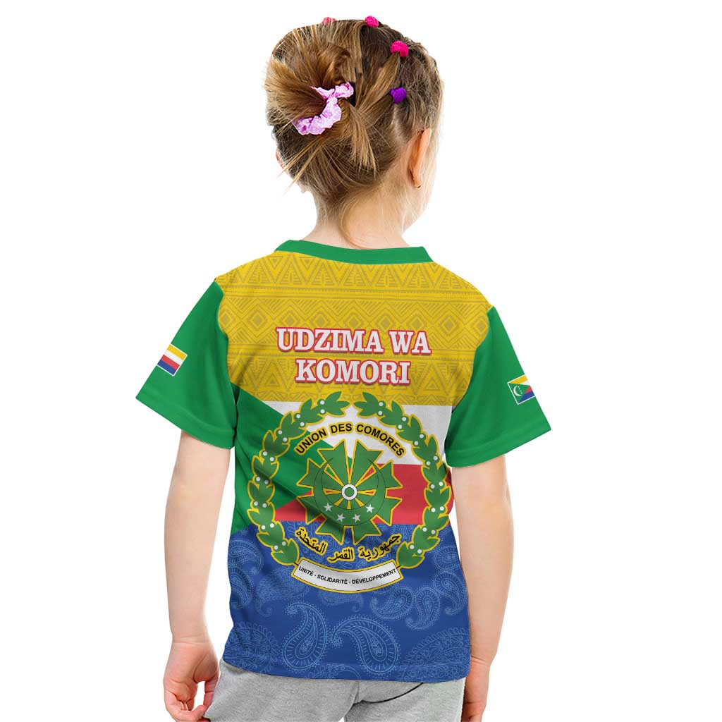 Comoros Is In My DNA Kid T Shirt Udzima wa Komori - African Paisley Pattern - Wonder Print Shop