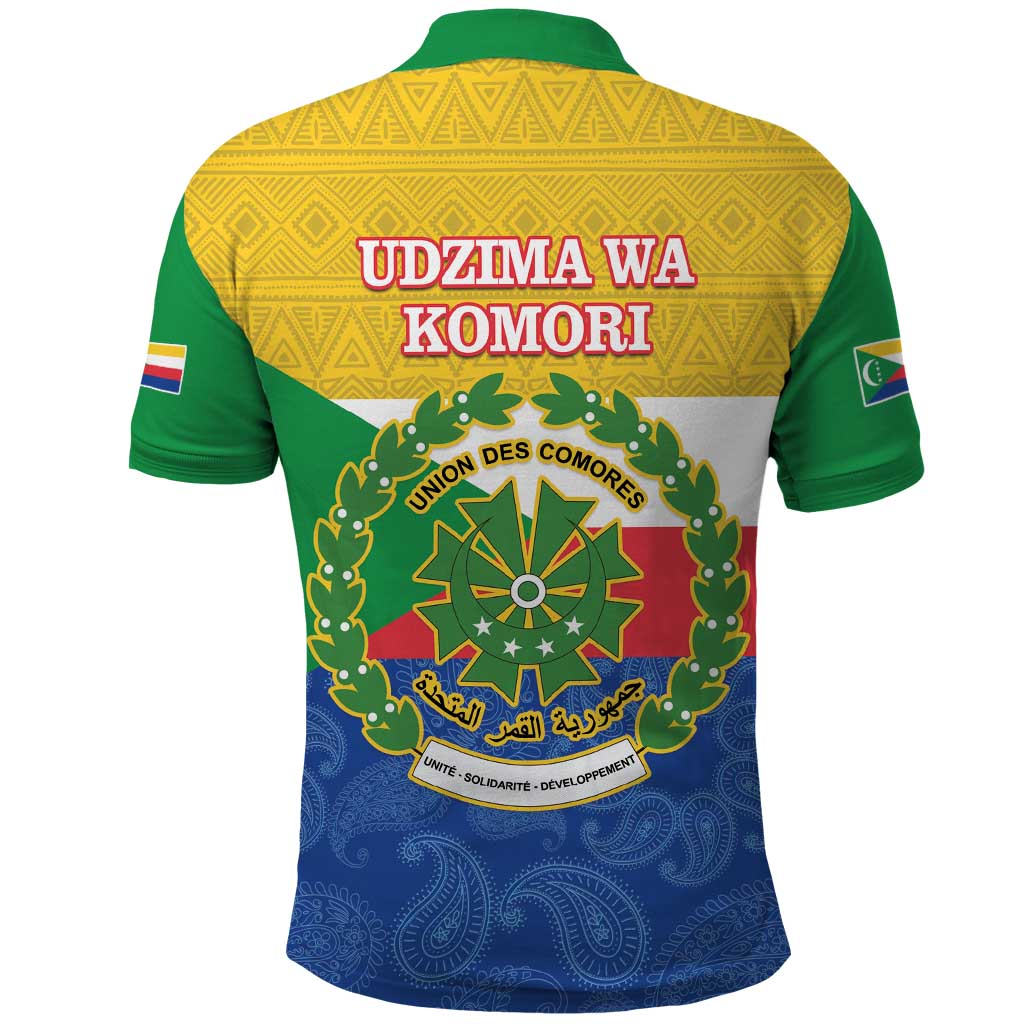 Comoros Is In My DNA Polo Shirt Udzima wa Komori - African Paisley Pattern - Wonder Print Shop