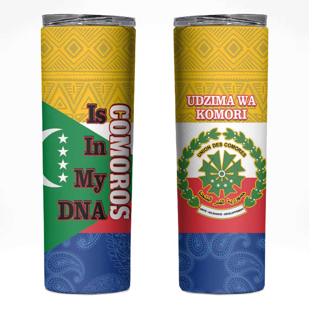 Comoros Is In My DNA Skinny Tumbler Udzima wa Komori - African Paisley Pattern - Wonder Print Shop