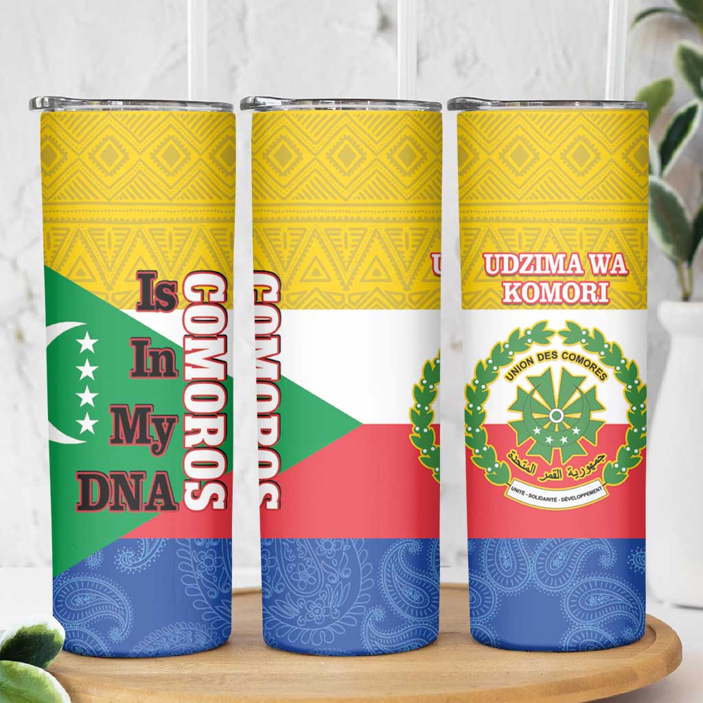 Comoros Is In My DNA Skinny Tumbler Udzima wa Komori - African Paisley Pattern - Wonder Print Shop