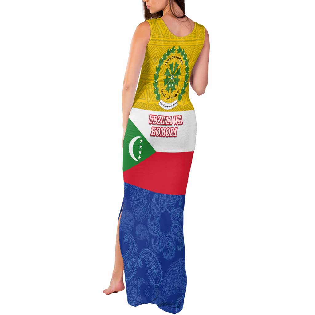 Comoros Is In My DNA Tank Maxi Dress Udzima wa Komori - African Paisley Pattern - Wonder Print Shop
