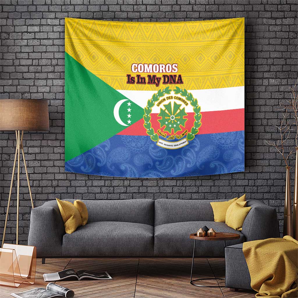 Comoros Is In My DNA Tapestry Udzima wa Komori - African Paisley Pattern - Wonder Print Shop