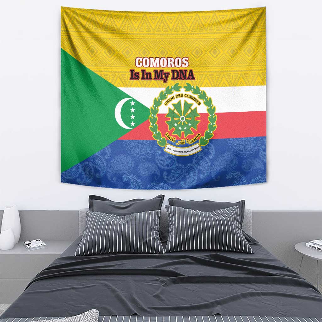 Comoros Is In My DNA Tapestry Udzima wa Komori - African Paisley Pattern - Wonder Print Shop