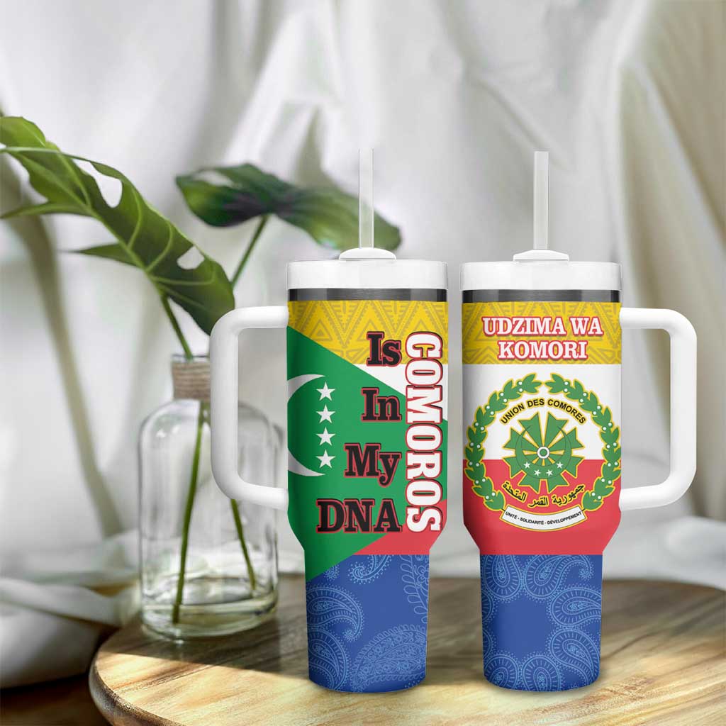 Comoros Is In My DNA Tumbler With Handle Udzima wa Komori - African Paisley Pattern - Wonder Print Shop
