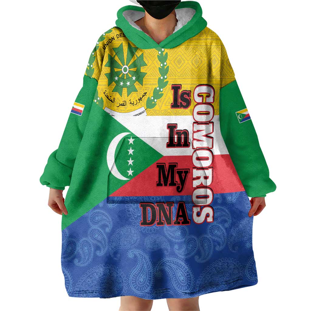 Comoros Is In My DNA Wearable Blanket Hoodie Udzima wa Komori - African Paisley Pattern - Wonder Print Shop