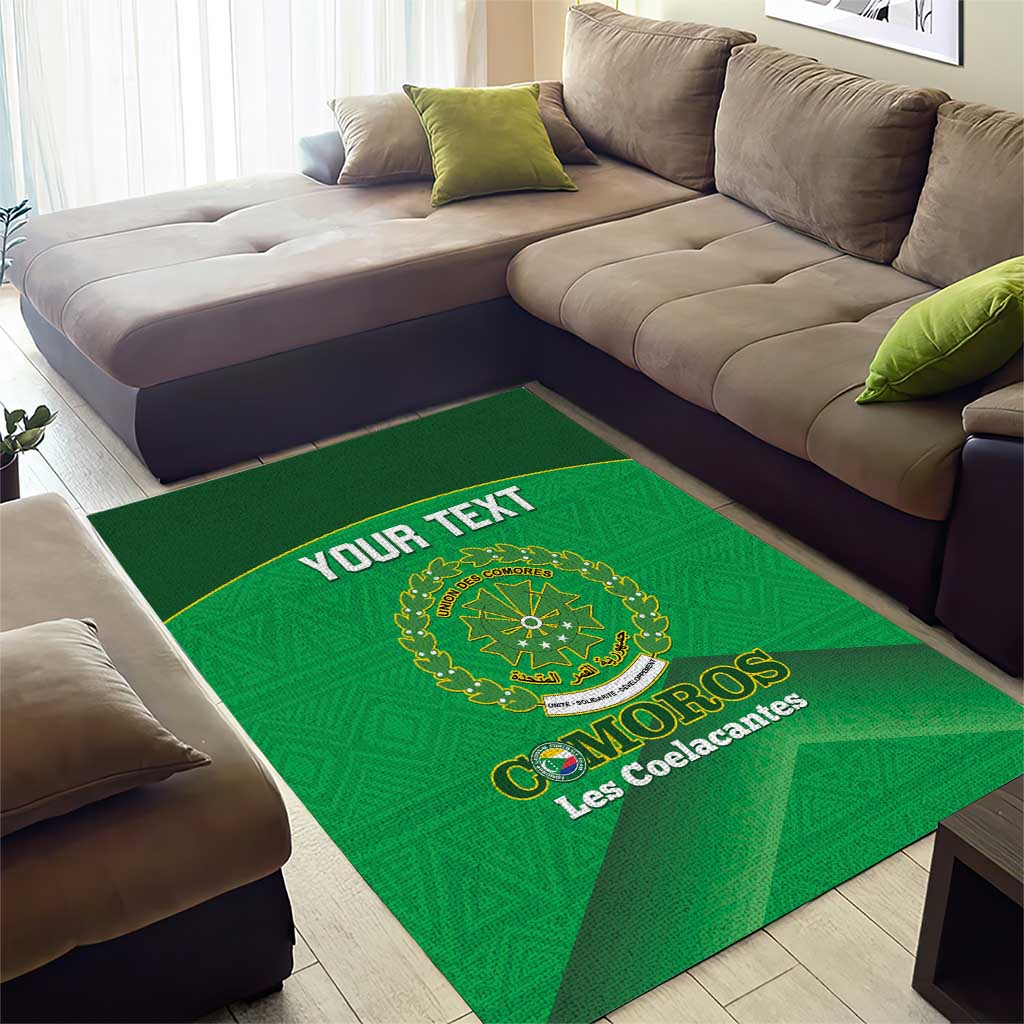 Custom Comoros Football Area Rug Allez Les Coelacantes - Wonder Print Shop
