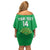 Custom Comoros Football Family Matching Off Shoulder Short Dress and Hawaiian Shirt Allez Les Coelacantes - Wonder Print Shop
