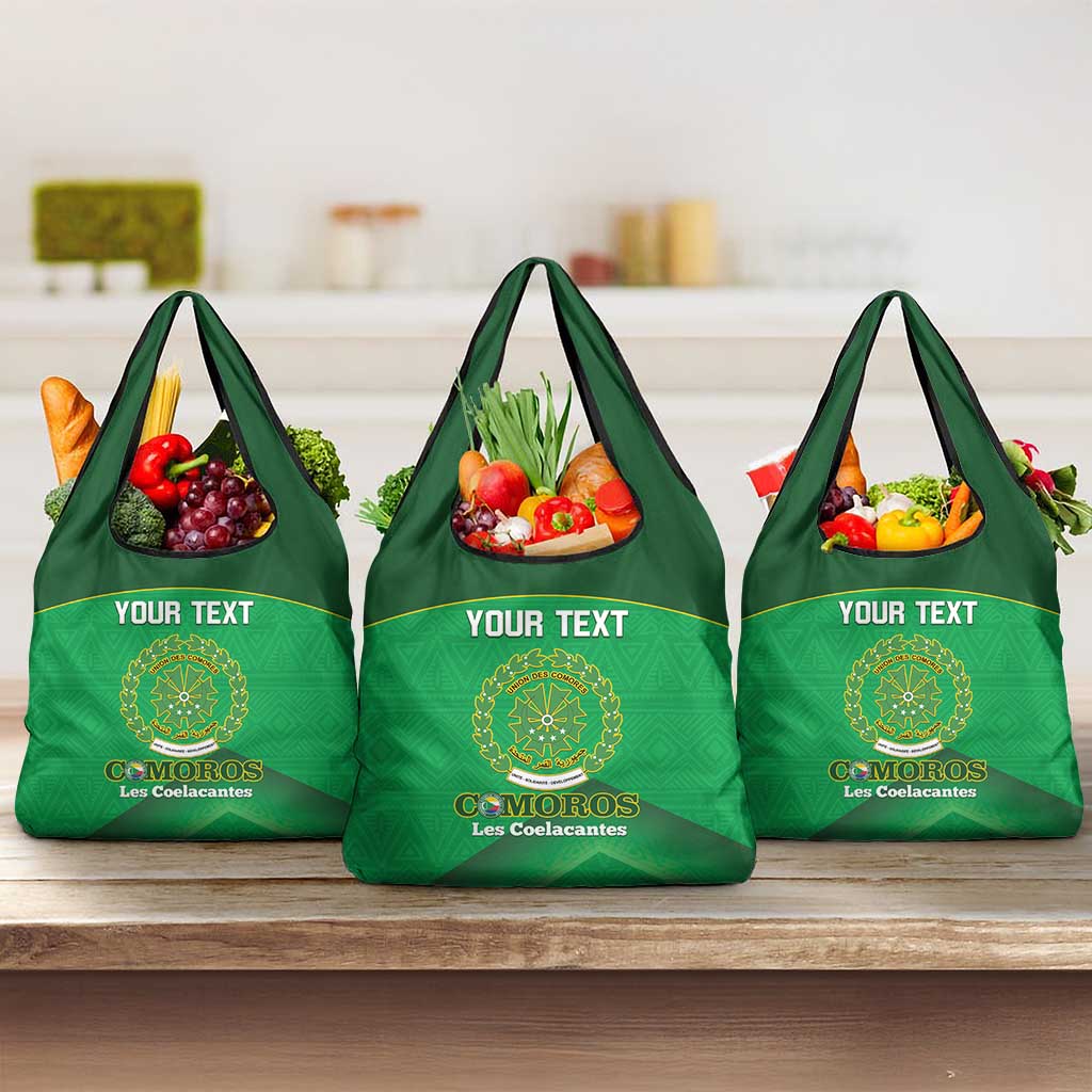 Custom Comoros Football Grocery Bag Allez Les Coelacantes