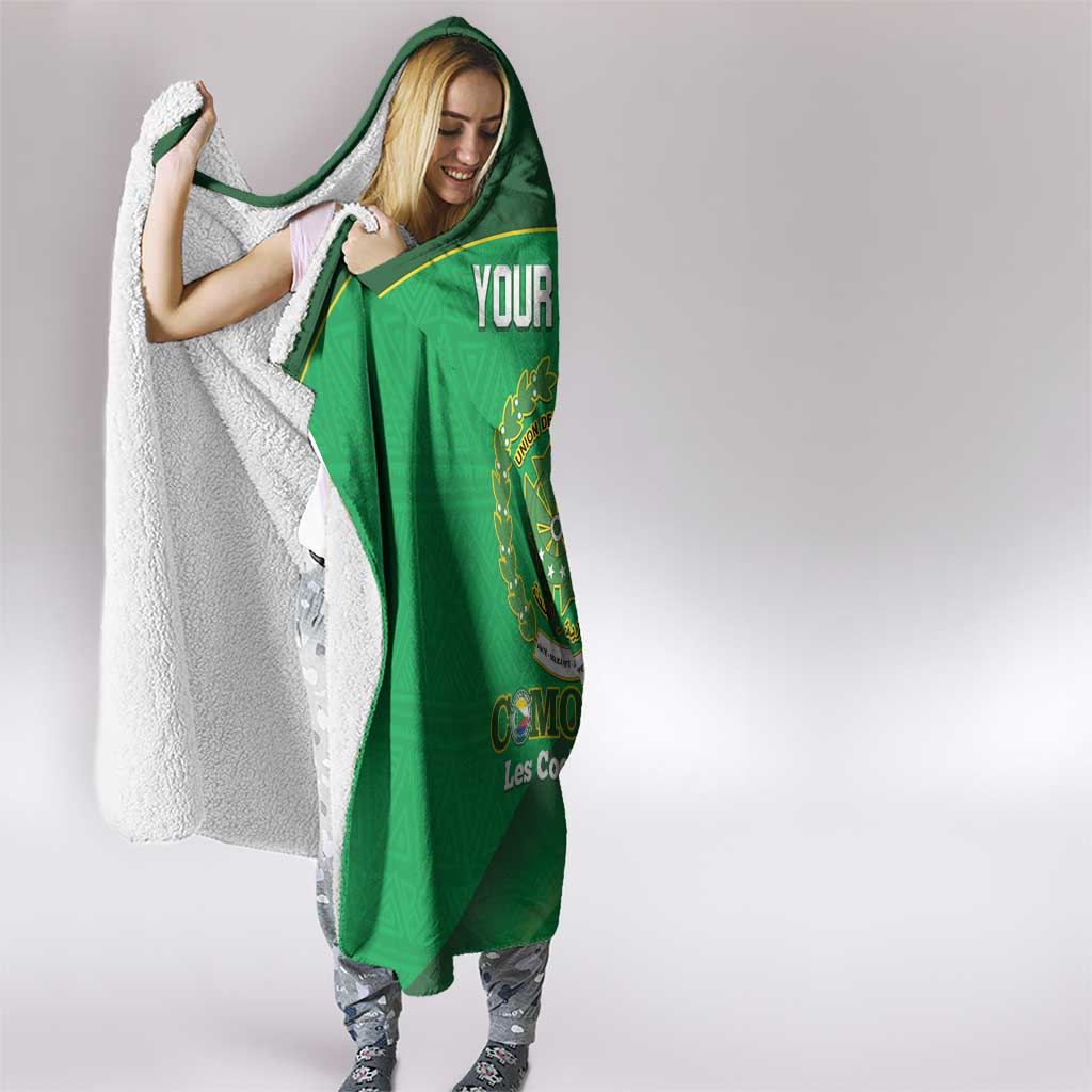 Custom Comoros Football Hooded Blanket Allez Les Coelacantes