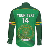 Custom Comoros Football Long Sleeve Button Shirt Allez Les Coelacantes - Wonder Print Shop