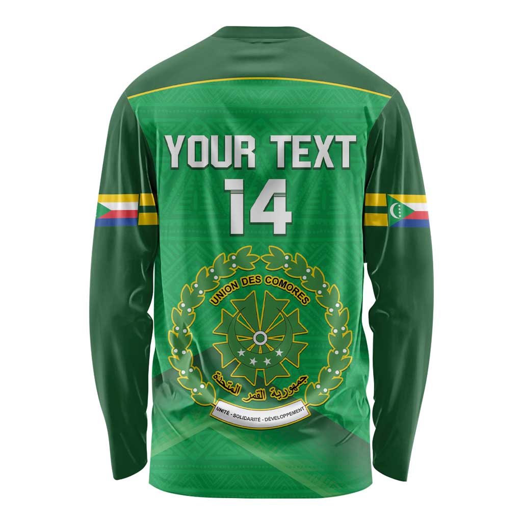 Custom Comoros Football Long Sleeve Shirt Allez Les Coelacantes - Wonder Print Shop
